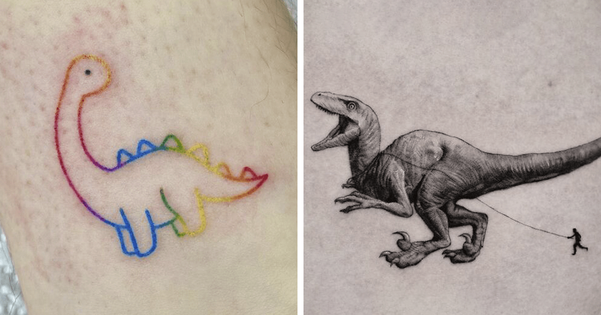 50 veces la gente tuvo una idea genial de tatuaje de dinosaurio y se ejecutó a la perfección