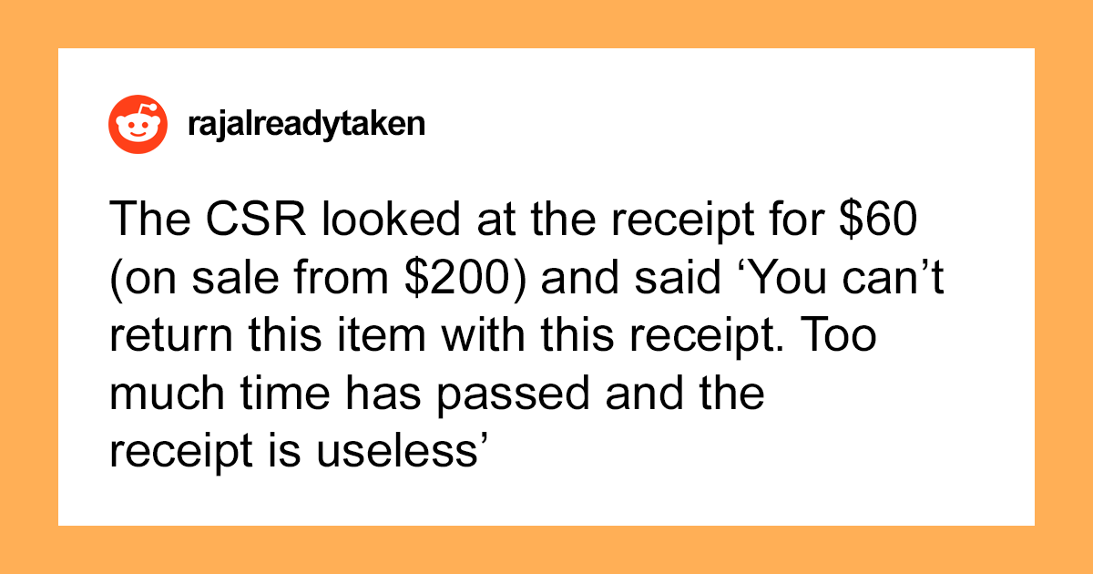 Un hombre recibe un reembolso en efectivo de 5 por un artículo retirado de  después de que el empleado dijera que el recibo es demasiado antiguo