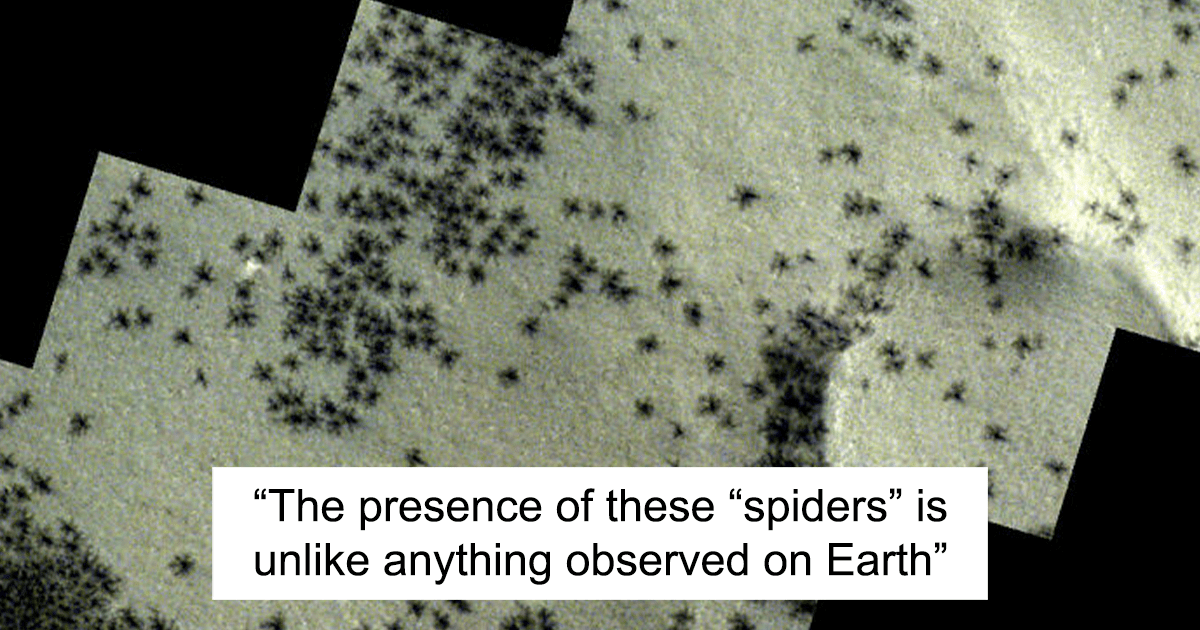 Marte cubierto de cientos de “arañas” en nuevas y aterradoras imágenes satelitales