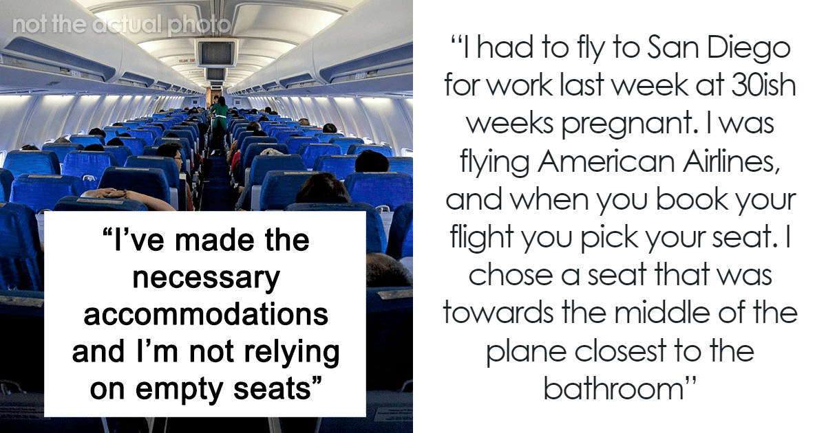 Una mujer muy embarazada se niega a ceder su asiento, otros pasajeros hacen que su vuelo sea miserable