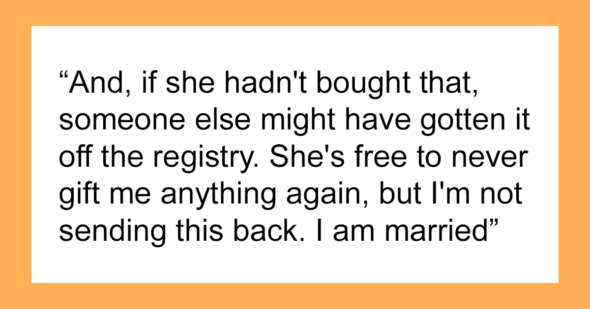 Una tía le pide a una pareja que le devuelva el regalo de bodas porque no considera que su matrimonio sea real