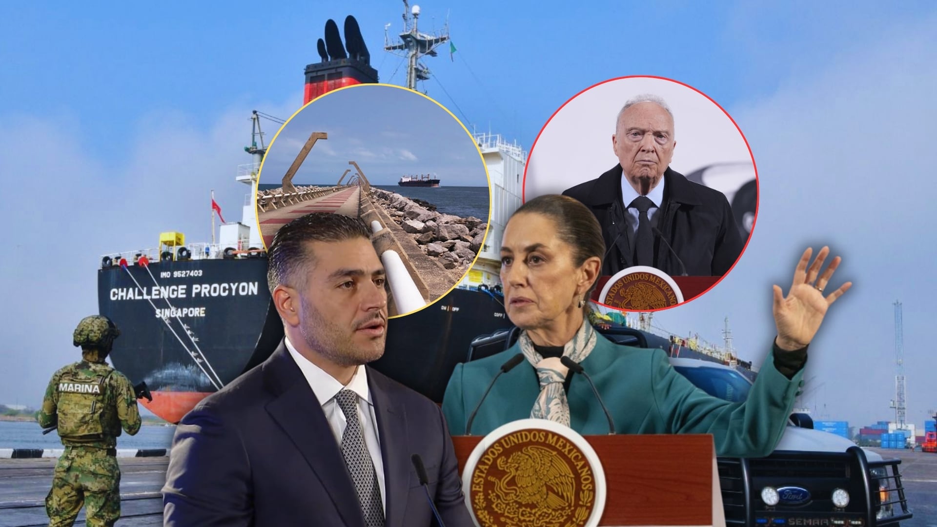 El buque cisterna Challenge Procyon, con bandera de Singapur, fue asegurado por autoridades mexicanas luego de que se detectaron irregularidades en su documentación aduanal. Foto: Especial