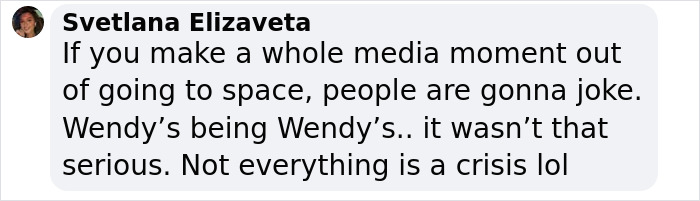 El comentario de Wendy sobre los momentos de los medios y el humor, enfatizando que no se tomó en serio.