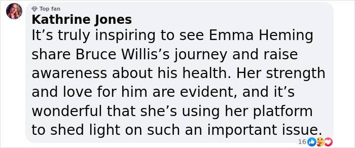 Emma Heming comparte el viaje de demencia de Bruce Willis, aumentando la conciencia de la salud y mostrando fuerza.