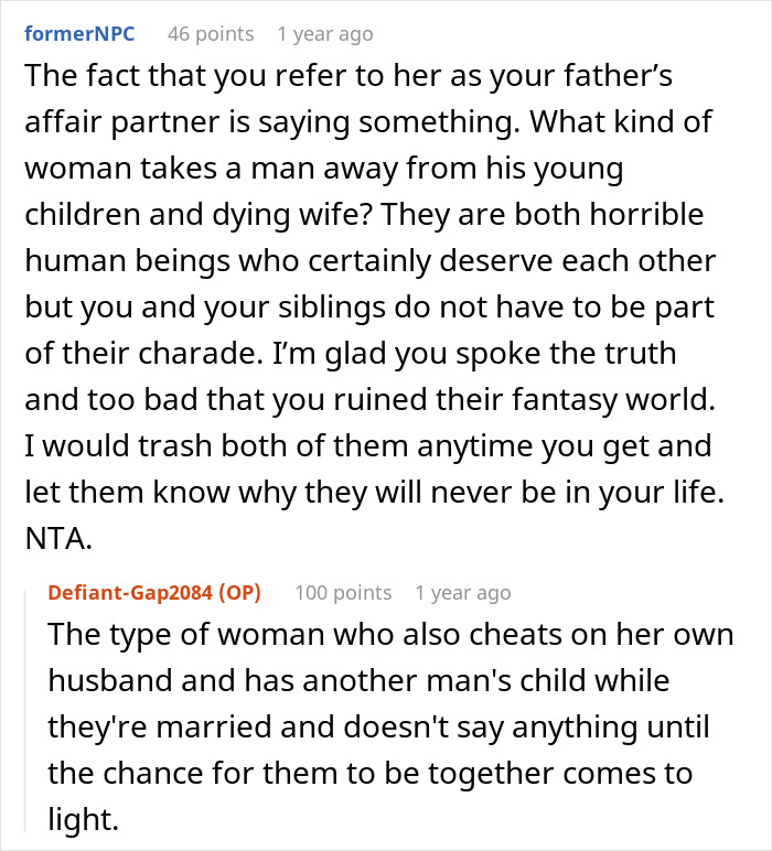Reddit comenta discutiendo una situación incómoda en la cena de compromiso de papá.
