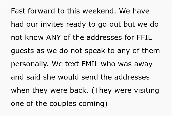 Mensaje de texto que revela el futuro suegro invitó a los invitados al azar a la boda, causando la frustración de la novia.