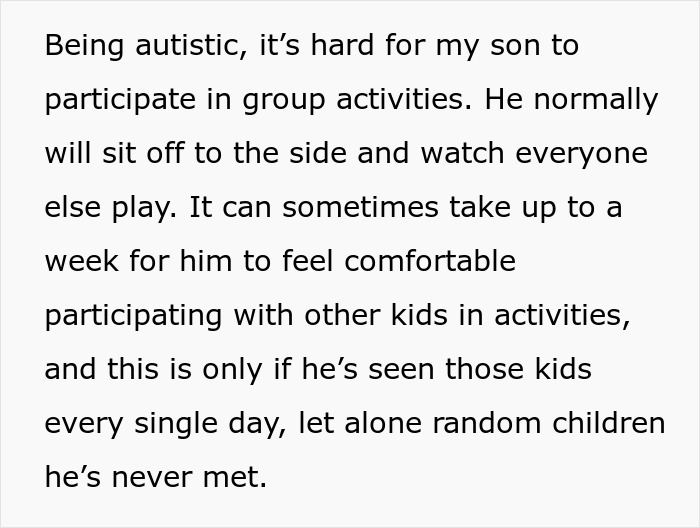 Texto sobre los desafíos que enfrenta un niño autista en las actividades grupales.