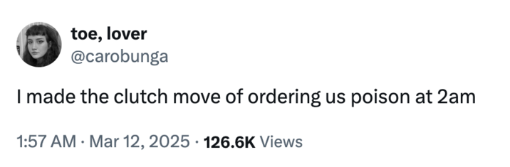 12 de marzo de 2025 Tweet por @Carobunga X usuario @carobunga publicó un tweet inspirado en la respuesta de Peter Pham a Elon Musk. El tweet dice,