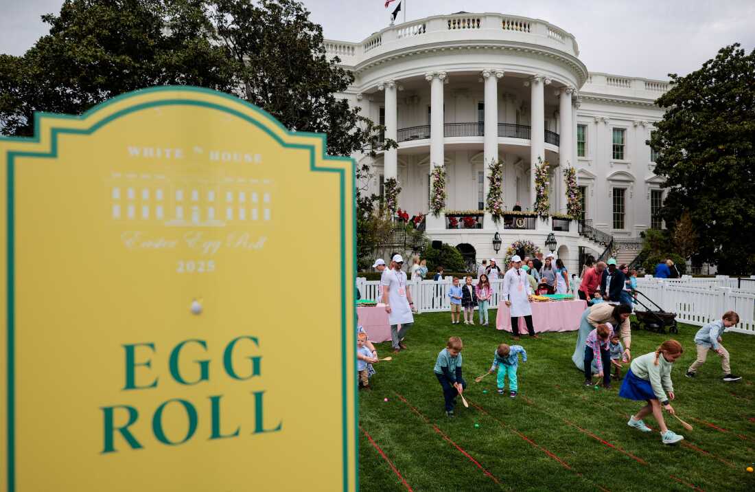 Washington, DC - 21 de abril: los niños y sus padres participan en el rollo de huevo de la Casa Blanca en el South Lawn el 21 de abril de 2025 en Washington, DC. La Casa Blanca espera que miles de niños y adultos participen en la tradición anual de los huevos de colores ondulados en el césped de la Casa Blanca, que fue iniciado por el presidente Rutherford B. Hayes en 1878. (Foto de Chip Somodevilla/Getty Images)