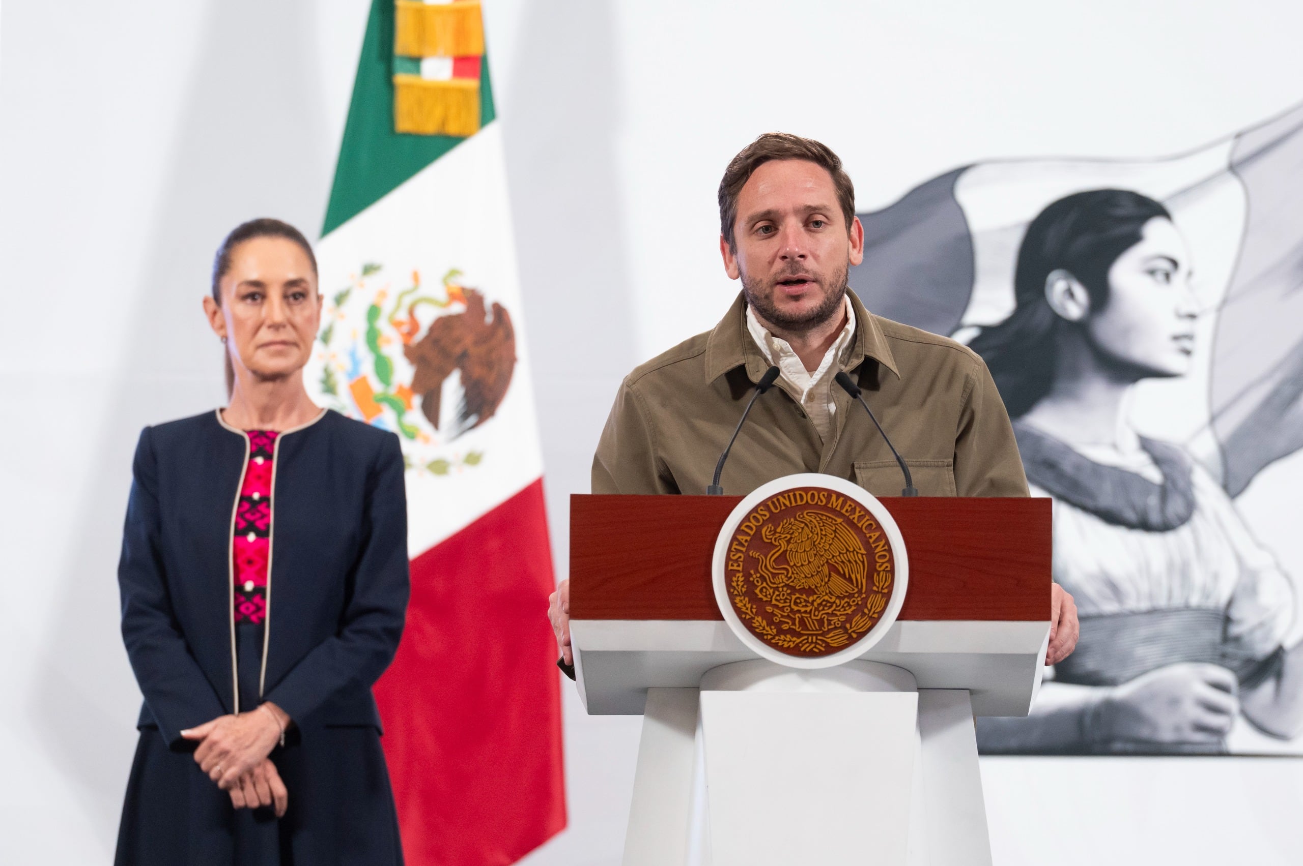 Eduardo Clark García, subsecretario de Integración y Desarrollo del Sector Salud, en la conferencia matutina de la presidenta Claudia Sheinbaum. | Crédito: Presidencia
