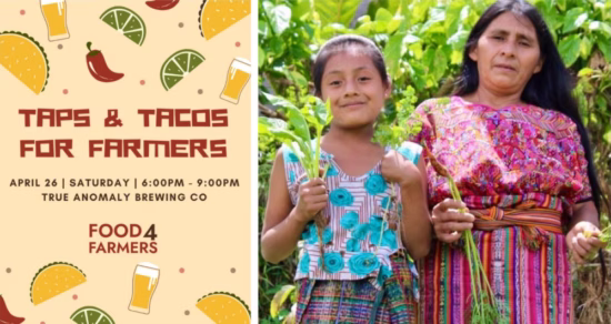 Taps y tacos para el evento del evento de agricultores Houston.