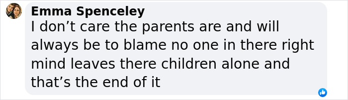 Comente de Emma Spenceley discutiendo la responsabilidad de los padres en la seguridad de los niños relacionados con el caso Madeleine McCann.