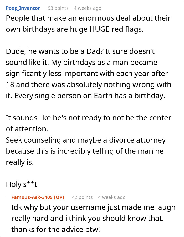 Comentario Hilo discutiendo a una mujer sorprendente a marido con prueba de embarazo como regalo de cumpleaños y su reacción conmocionada.
