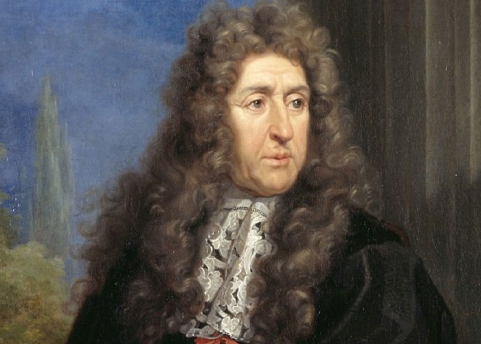 Retrato de un hombre con cabello largo y rizado en atuendo histórico, que representa el concepto de casa más caro del mundo.
