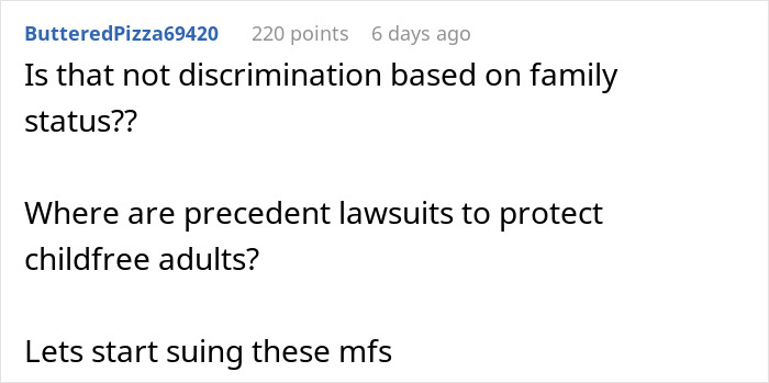Comentario sobre la posible discriminación en el trabajo contra los adultos libres de niños y los riesgos del sesgo de estado familiar.