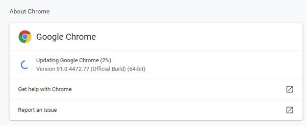 Actualizar Chrome