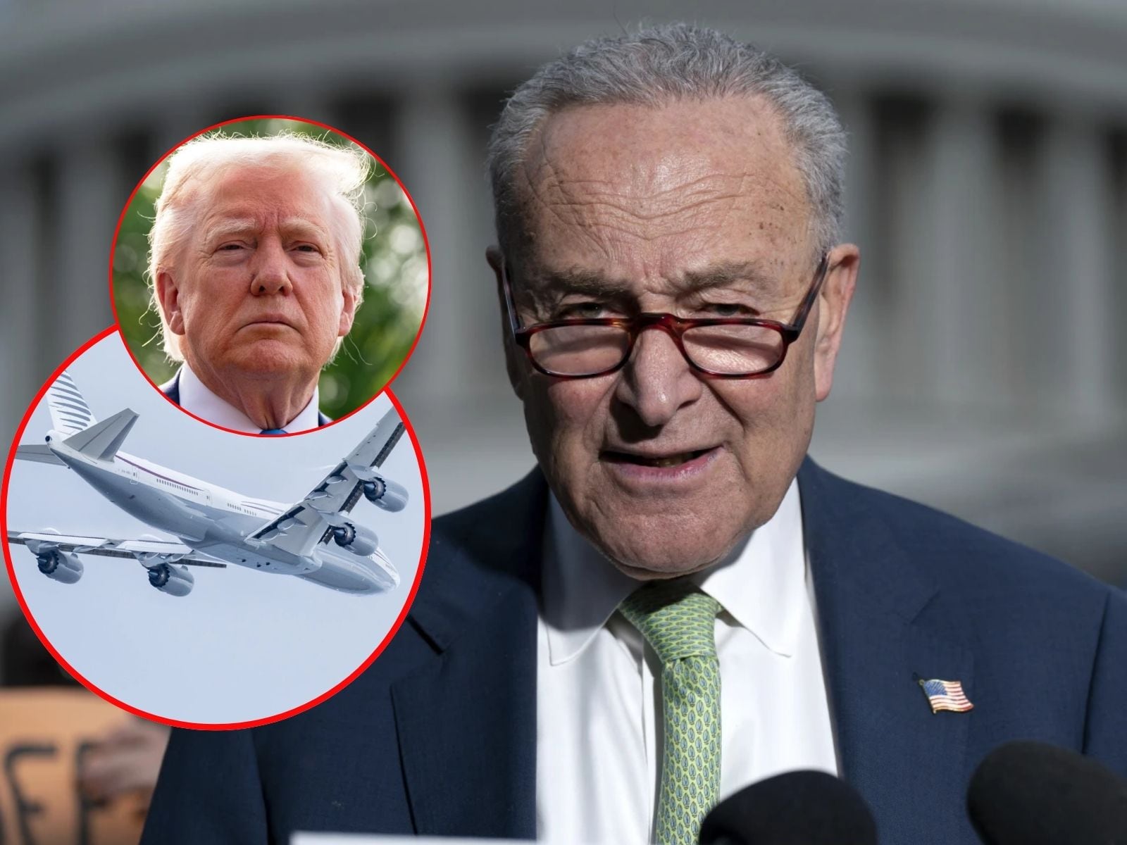 Chuck Schumer presenta ley para impedir que Trump use avión regalado por Qatar como Air Force One. | Crédito: AP