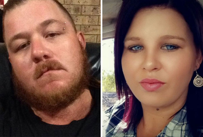 Retratos de lado a lado de un hombre con barba y una mujer con ojos azules relacionados con las actualizaciones de casos adolescentes faltantes.