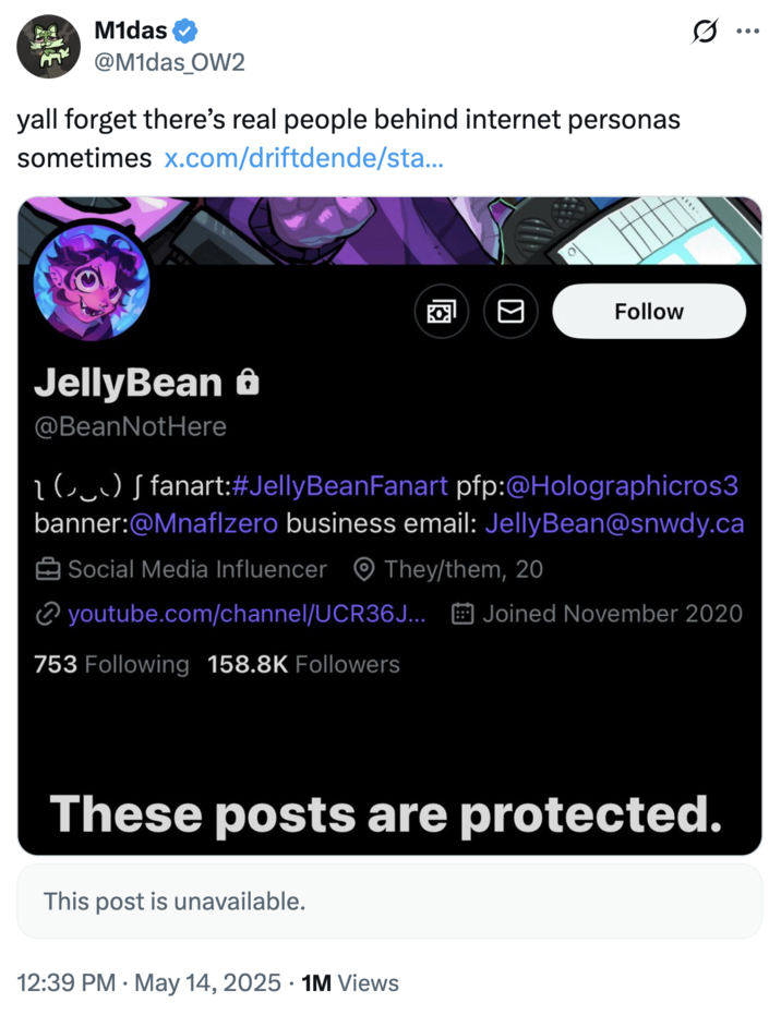 Olvidan que hay personas reales detrás de las personas de Internet a veces A