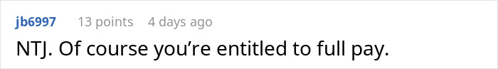 Comentario Leyendo NTJ Tiene derecho a un salario completo en una discusión sobre el pago de la niñera y el bebé se queda dormido