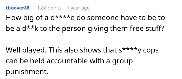 Comentario discutiendo responsabilizar a los soldados groseros utilizando la venganza descafeina como una lección a respeto por un barista.