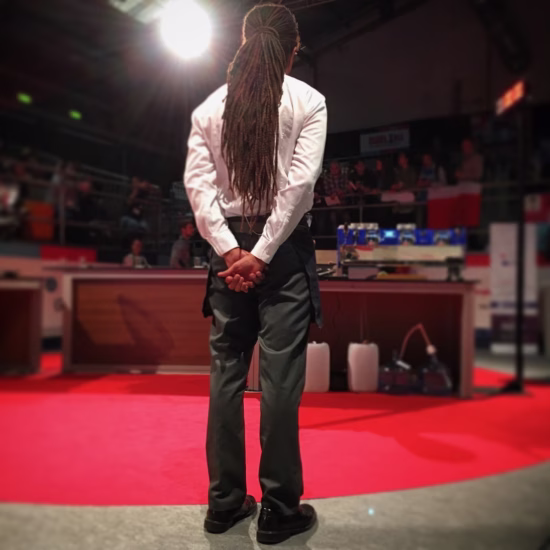 Lem Butler en el Campeonato Mundial de Barista 20216 en Dublín, Irlanda.