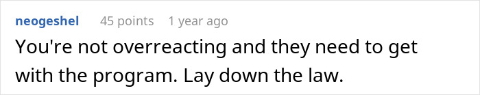 Captura de pantalla de un comentario de Reddit que apoya a un padre frustrado con los parientes boomer que socavan los hábitos saludables de los niños con dulces y refrescos.