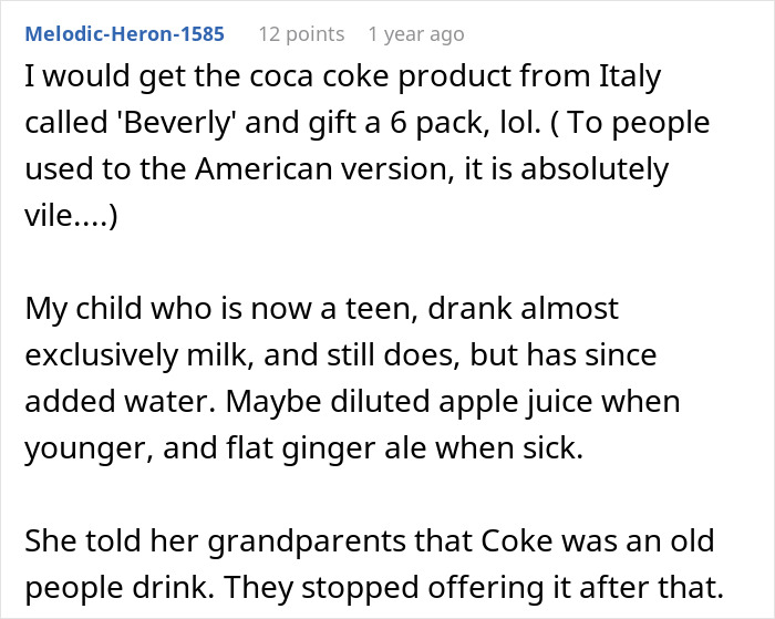 Comentario sobre los parientes boomer que socavan los hábitos saludables de los niños al ofrecer dulces y refrescos, causando frustración.