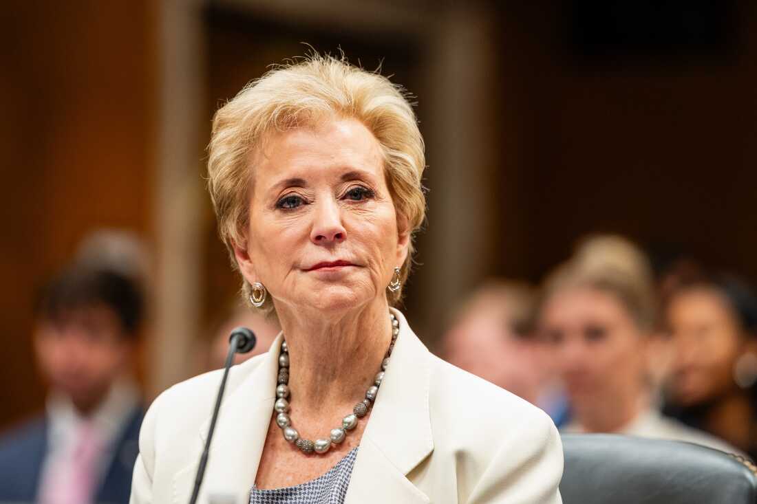 Linda McMahon, Secretaria de Educación de los Estados Unidos, durante un Subcomité de Asignaciones del Senado sobre departamentos de trabajo, salud y servicios humanos, y educación, y agencias relacionadas en Washington.