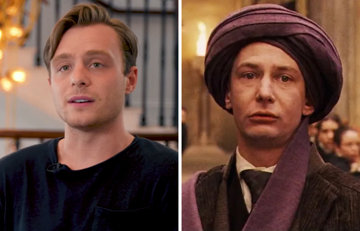 Nuevo miembro del elenco de la serie Harry Potter sobre el personaje izquierdo y original en túnicas de mago a la derecha, lo que provocó un debate en línea.