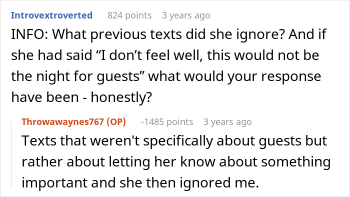 Conversación de Reddit sobre el esposo perdiéndolo después de llevar a los invitados al hogar desordenado y culpar a la esposa enferma por no limpiar.