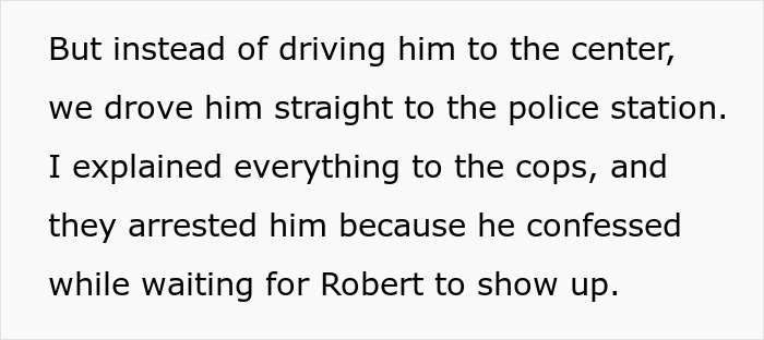 Extracto de texto que describe a un tipo que rastrea a su amigo de la infancia que robó a un anciano amable y lo convirtió en la policía.