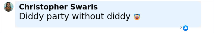 Comentario de Christopher Swaris mencionando una fiesta y la frase que la celebridad colgada se atribuye después de un evento de fin de semana.