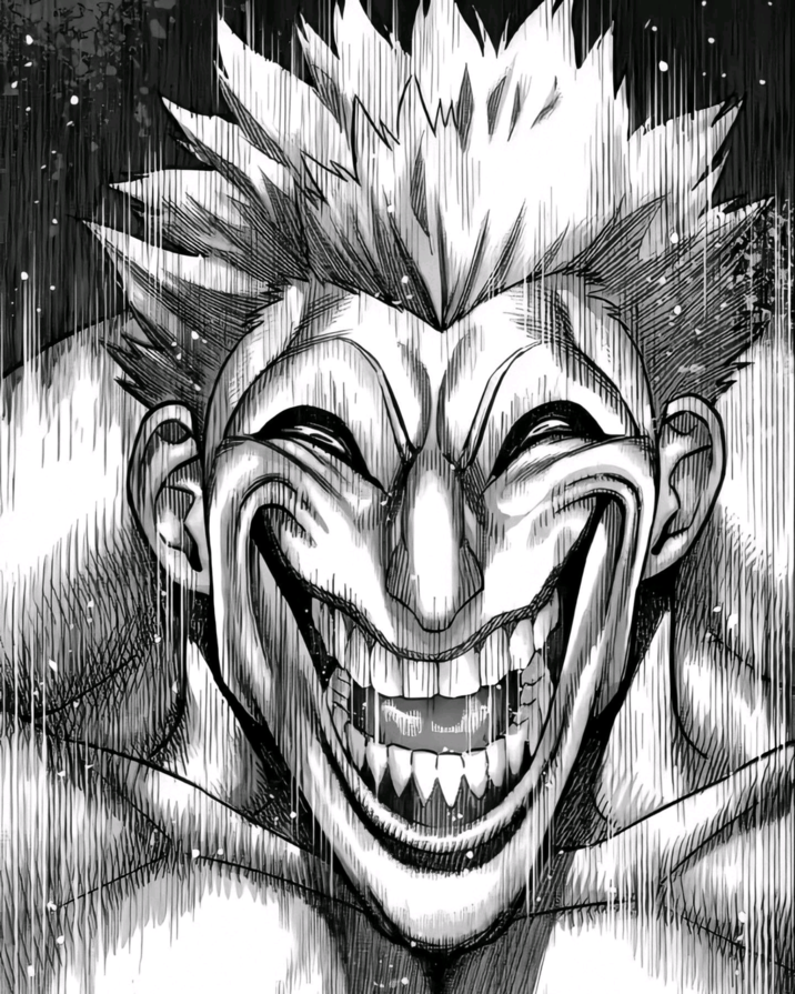 Kure Raian sonriendo de Kengan Ashura (imagen exclusiva de mihawk original) Un panel del