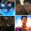 En el sentido de las agujas del reloj de izquierda a derecha: Ana de Armas como Eva en Ballerina. Elio (con la voz de Yonas Kibreab) y una supercomputadora líquida (con la voz de Shirley Henderson) en la nueva película de Pixar Elio. Archie Madekwe y Théodore Pellerin en Lurker. David Corenswet como Superman. Danielle Deadwyler en 40 acres. ¡Aubrey Plaza como MG Falcone y Margaret Qualley como Honey O'Donahue en Honey, no!