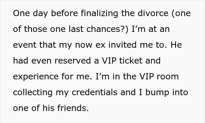 Texto que describe a un amigo fantasma después del divorcio y luego busca una referencia de trabajo años después.