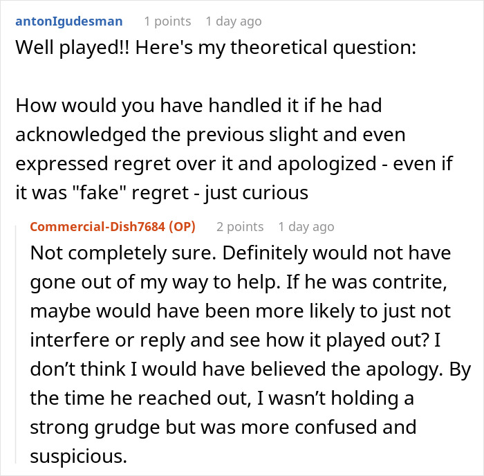 Conversación de Reddit sobre un tipo de amigo fantasma después del divorcio y luego buscando una referencia de trabajo con una buena palabra sutil.