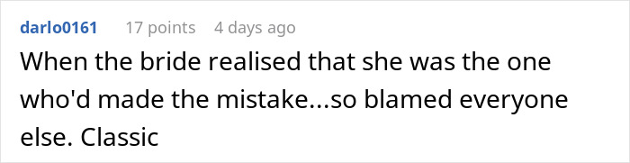 Comentar texto sobre un fondo blanco discutiendo a la novia diciendo a los invitados que usen neutros y luego se enojaron que nadie usaba color.