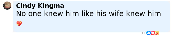 Comentario de Cindy Kingma leyendo que nadie lo conocía como su esposa lo conocía con un emoji de corazón que reaccionaba a Sharon Osbourne hizo realidad el último deseo de Ozzy antes de pasar.