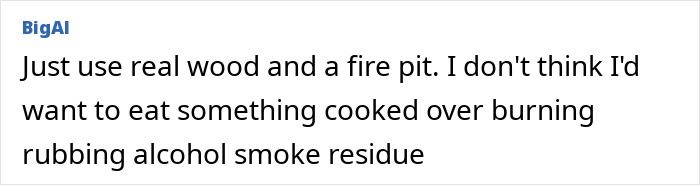 Comente sobre el uso de madera real y un pozo de fuego para evitar humo dañino en los accidentes de s'mores que involucran lesiones de productos.