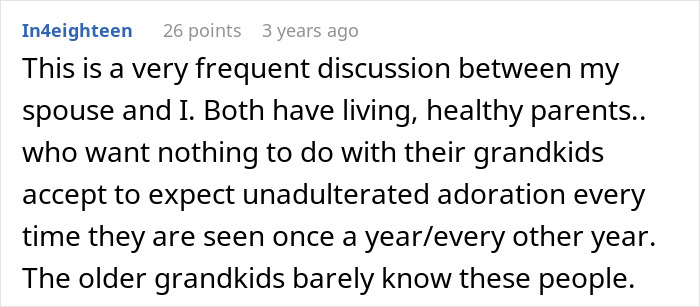 Comentario del usuario discutiendo a los padres y abuelos modernos, destacando las diferencias generacionales y las reacciones mixtas.
