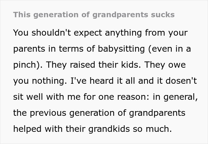 Texto que discute cómo los padres y abuelos modernos difieren en los roles de cuidado de niños en comparación con las generaciones anteriores, con reacciones mixtas.