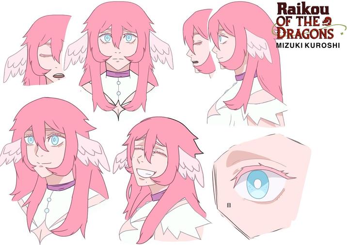 Una hoja de referencia para Raikou del personaje de los Dragones Mizuki. Publicar en el subreddit /r /raikouofthedragons.