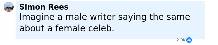 Comentario de Simon Rees reaccionando a los comentarios del columnista sobre el cuerpo Marvel de Sacha Baron Cohen como repelente a las mujeres.