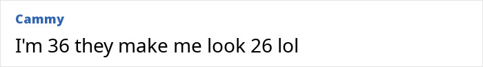Comentario diciendo que tiene 36 años pero mirando 26, relacionado con la tendencia de la cara de Love Island y las preocupaciones de ceguera de relleno.