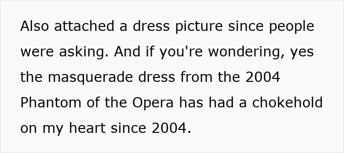 Envíe un mensaje de texto sobre una novia que menciona su vestido de novia Masquerada y compartiendo pensamientos sobre la fotografía de bodas.