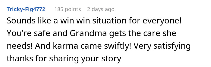 Captura de pantalla de un comentario de Reddit discutiendo el karma y la seguridad en una situación que involucra a compañeros de cuarto y actividades ilegales.
