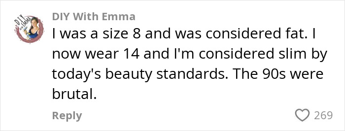 Comente sobre los cambios de imagen corporal y los duros estándares de belleza de los 90, relacionados con los millennials que critican la tendencia de la dieta delgada de Y2K de Gen Z.