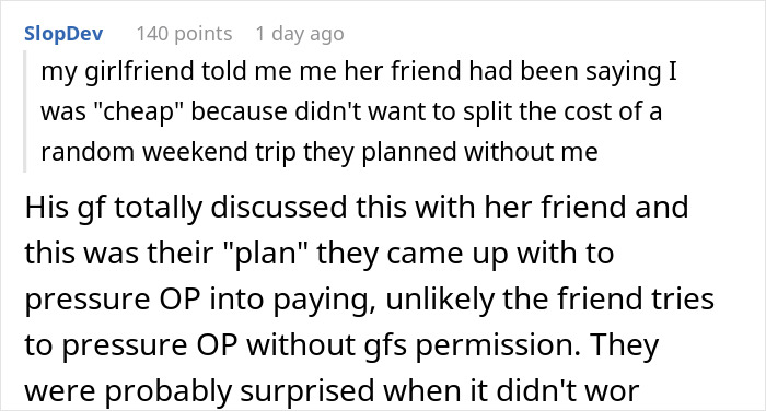Comente sobre la amiga de la mujer que usa novio como cajero automático y novio cansado de ser llamado Break en una discusión en el foro.