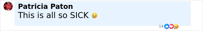 Comentario diciendo que todo esto está tan enfermo con emoji conmocionado reaccionando al hombre que acusó a mamá de tomar la historia.